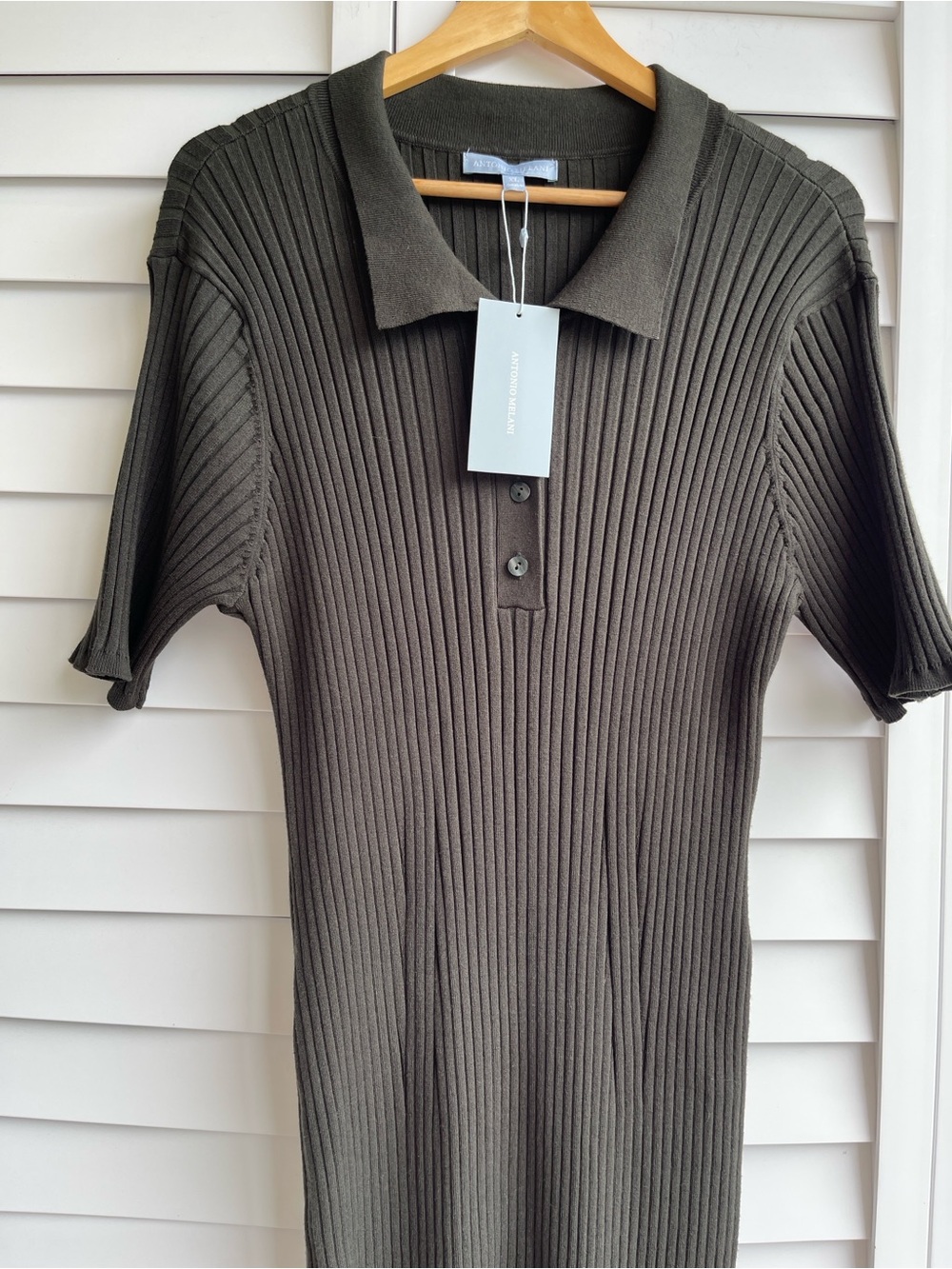 Antonio Melani Charlee Ribbed Knit Midi Dress | NWT | Size XL | Hunter Green - Picture 6 of 14